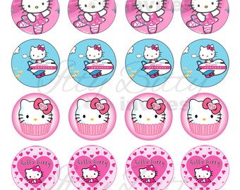 Items similar to Hello Kitty Cupcake Toppers, Set of 12, MADE TO ORDER ...