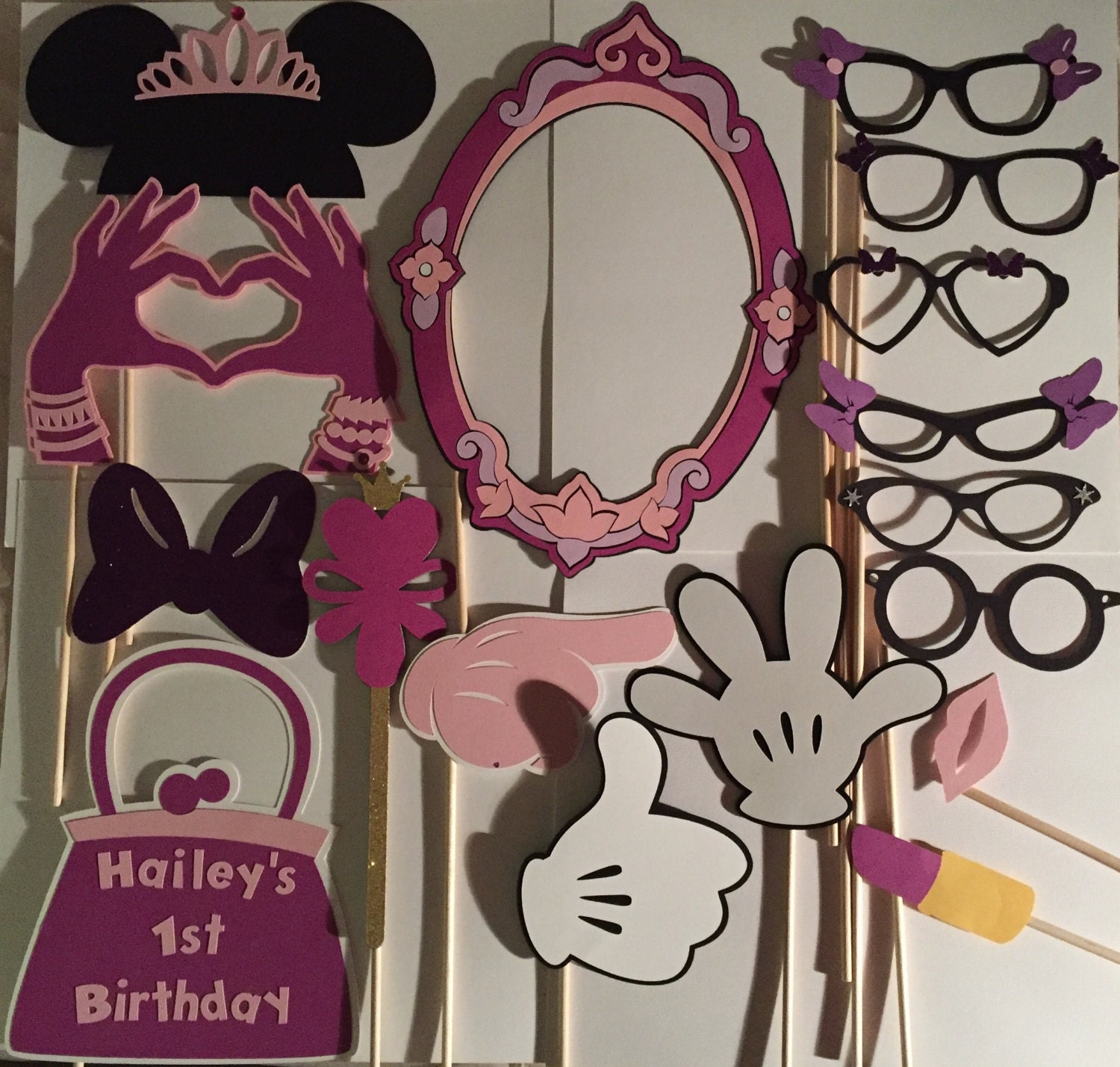 Minnie mouse photo booth props Mickey Mouse photo booth