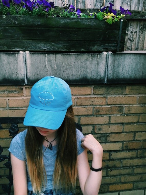 rain cloud baseball cap // tumblr aesthetic embroidery