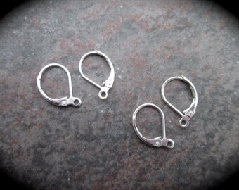 Sterling Silver Leverback Earwires 2 pairs Sterling Silver earring findings USA seller Stamped 925