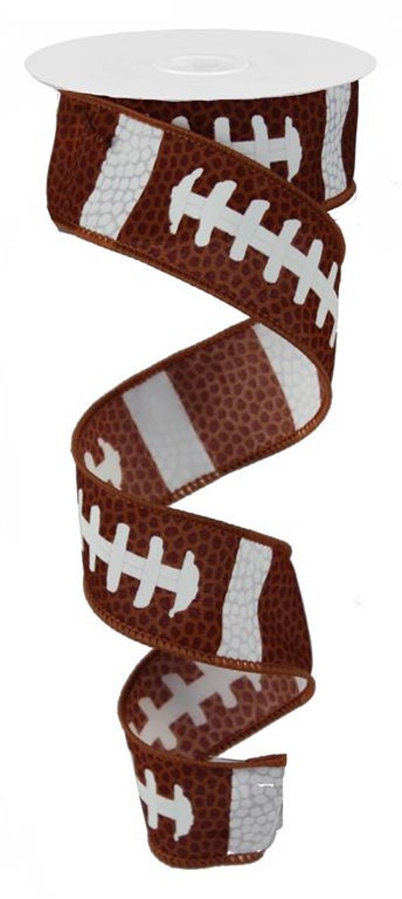 1.5 Football Ribbon Football Laces Ribbon Brown