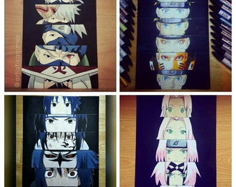 Anime Transformation Pieces - Naruto Team 7. 9x6" Prints