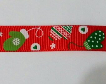 Christmas Mitten Ribbon - Christmas Ribbon - Crafting - Scrapbooking