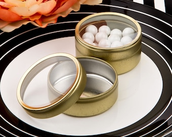Round Gold Wedding Favor Mint Tins (Pack of 10) Favor Containers