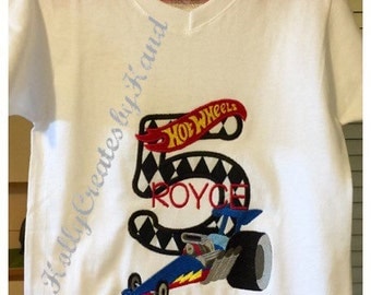 Hot Wheels Birthday Shirt - personalized - name and/or age free