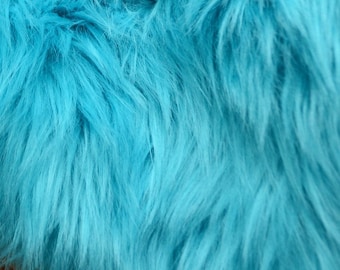 Turquoise Faux Fur FREE SHIPPING Craft Squares, Turquoise Fur Fabric, Turquoise Faux Fur Fabric, Turquoise Fur, Light Blue Fur