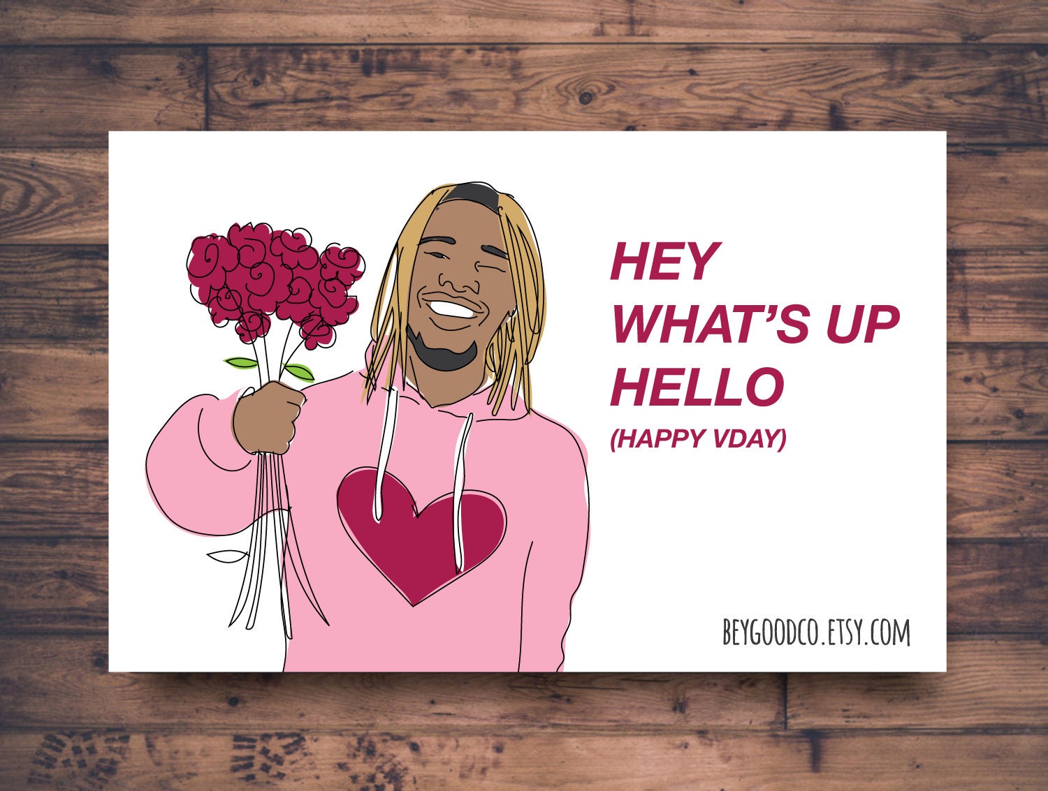 Printable Valentines Day Card Fetty Wap Trap Queen Funny