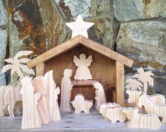 Wooden Nativity set - Christmas Nativity - Wooden Nativity scene - Nativity decor - Rustic Christmas decor - Christmas In July