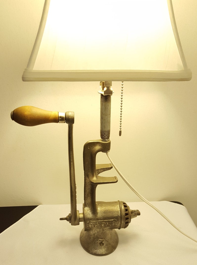 Meat Grinder Lamp Unique Lighting RePurposed by CreativeMarc