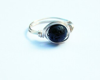 Lava Rock Ring, Lava Ring, Wire Wrapped Lava Rock, Diffuser Ring, Wire Wrapped Ring, Essential Oil Ring, Lava Rock Jewelry, Aromatherapy