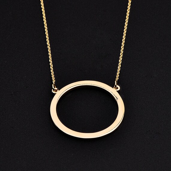14K Polished Gold Circle Of Life Karma Necklace Eternity