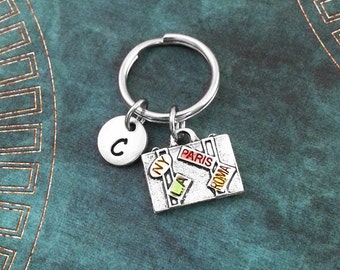 Globe Keychain VERY SMALL Silver Globe Keyring by MetalSpeakToo