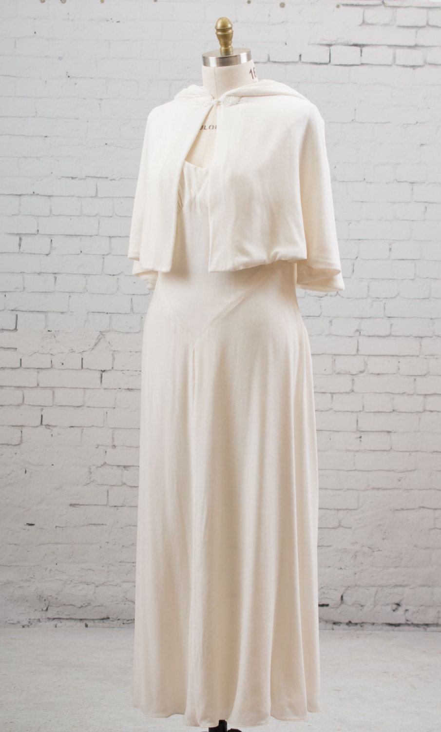 white velvet gown