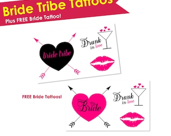Bride Tribe Tattoo- Bachelorette Tattoo- Bachelorette Tattoos- Bride Tattoo- Bachelorette Party Favors- Bachelorette Party Tattoo Team Bride