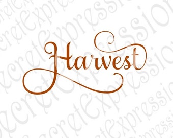 Harvest svg, Fall Sign Svg, Fall Svg, Thanksgiving Svg, Harvest Sign Svg Digital Cutting File DXF JPEG SVG Cricut, svg Silhouette Print File