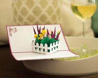Flower Garden Pop Up Card, Perfect for Any Occasion, Thank You Card, Birthday Card, Mother's Day Card, Just Because Card, Blank Card,Lovepop