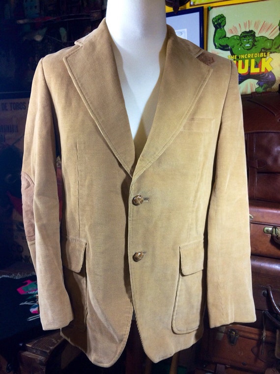 Vintage Kentfield Men's Tan Corduroy Blazer Sports coat