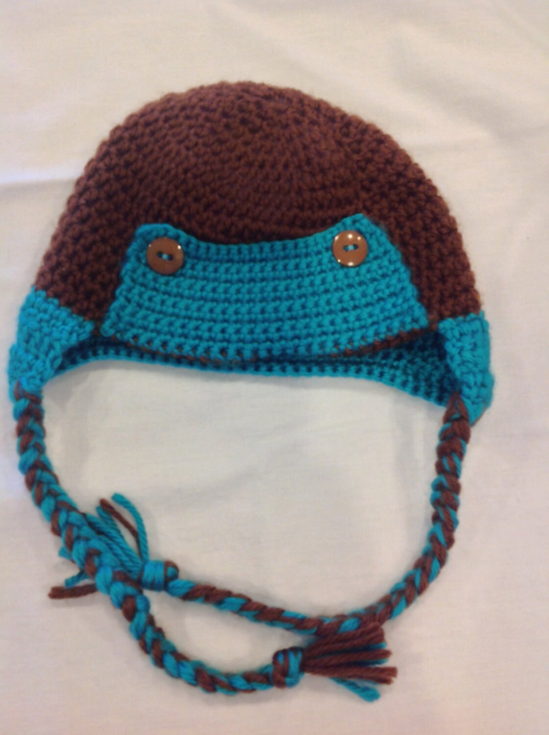 Baby Eskimo Crochet Hat 612 Month Eskimo Hat Turquoise and