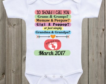 Pregnancy Announcement Onesie baby onesie So should I call you Pregnancy Announcement Grandparents to be Pregnancy Reveal