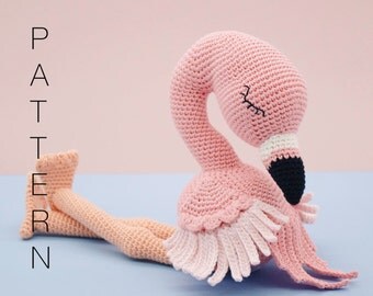 Amigurumi crochet doll - Flo the flamingo PATTERN ONLY (English)