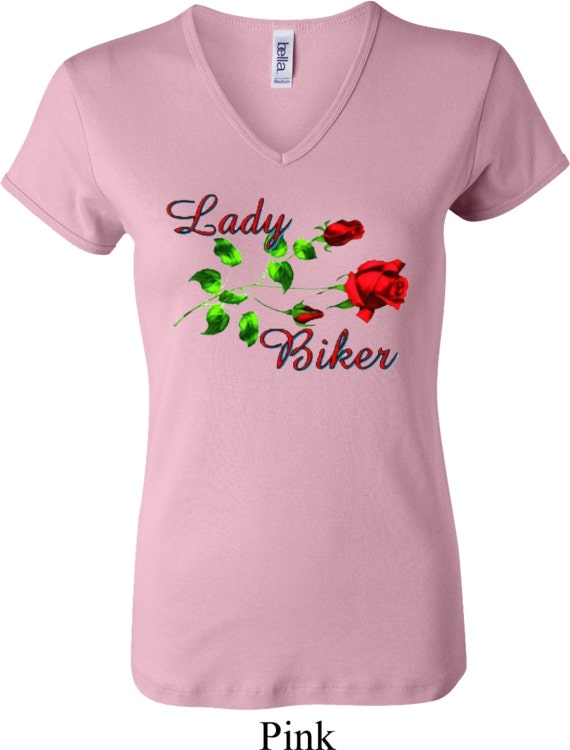 Ladies Biker Shirt Lady Biker Funny Motorcycle Vneck Tee