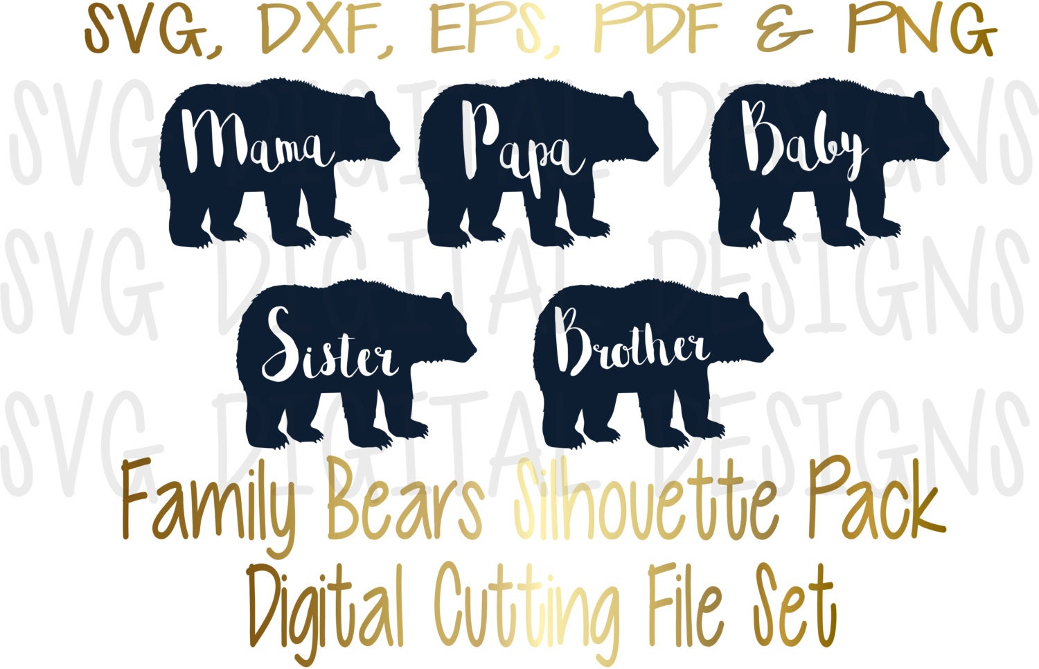 Download Bear Svg Bundle Mama Bear Papa Bear Baby Bear Sister