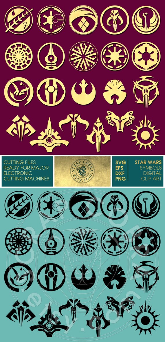 21 Star Wars Symbols Digital Download Vector Decal by ScrapCobra