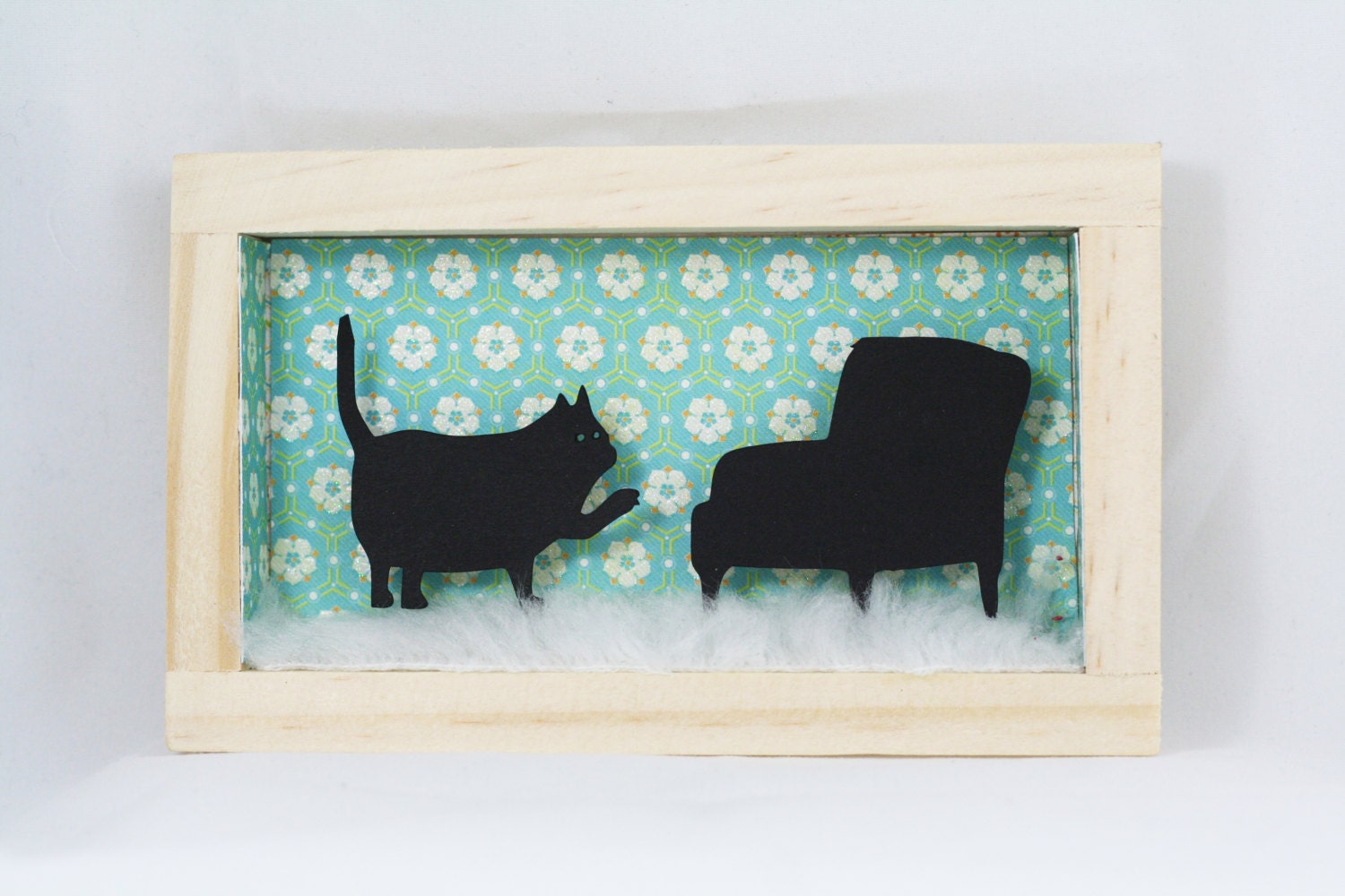 diorama cat dioramas framed cat art cat by fuffernutter on Etsy