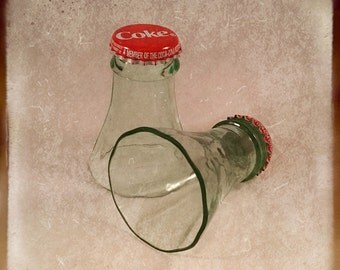 Coca-Cola shot glasses made from the necks of soda bottles! Hand cut and polished Set of 2!