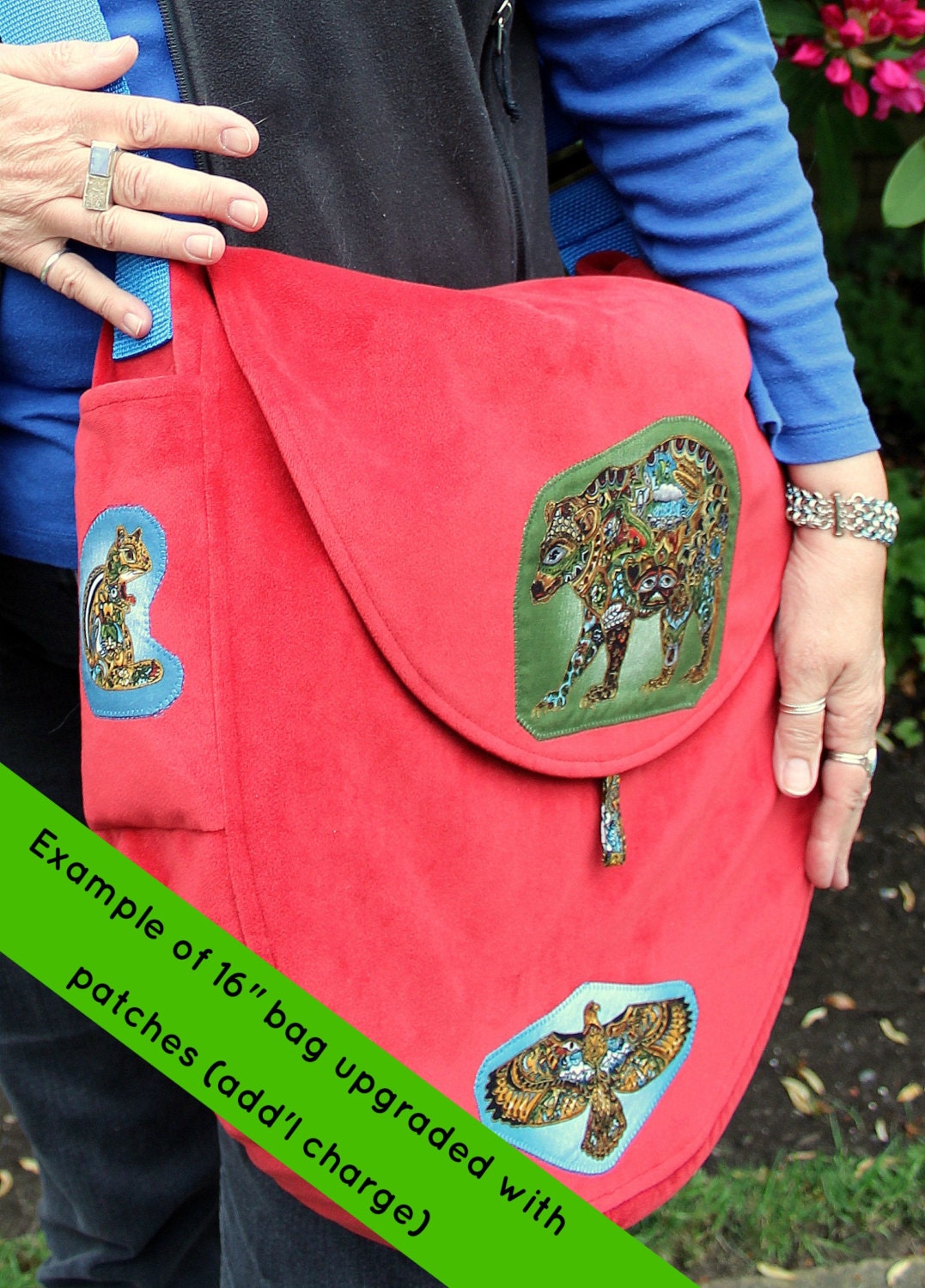 16in Shamanic Drum Bag in Cotton 16 Drum Custom by HeartBeatGoods