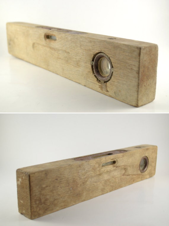 Vintage Wood Level Wooden Spirit Level Primitive Wooden