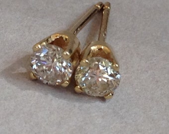 Reserved for Stella Diamond Stud 14K Gold Earrings