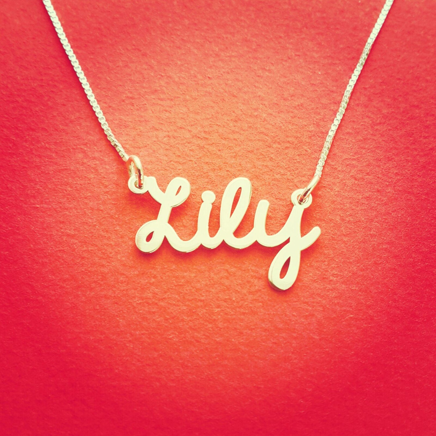 Handwriting Name Necklace Handwriting Necklace Lily Necklace