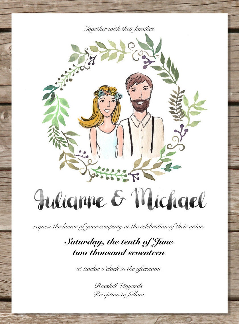 Custom Illustrated Wedding Invitations 9