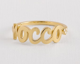 Personalized gold ring , Gold name ring , diamond name ring , personalized name ring , custom name ring , monogram ring gold , name ring