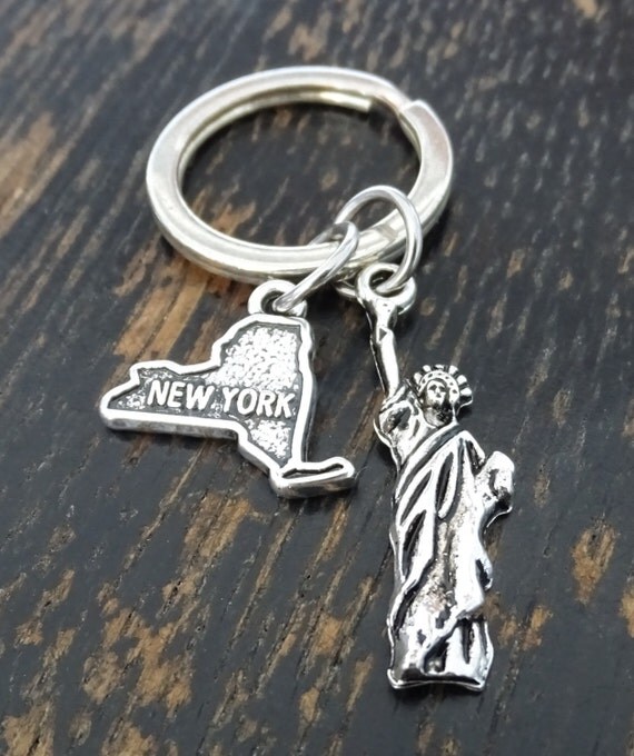 Items similar to New York Keychain, Custom Keychain, Custom Key Ring