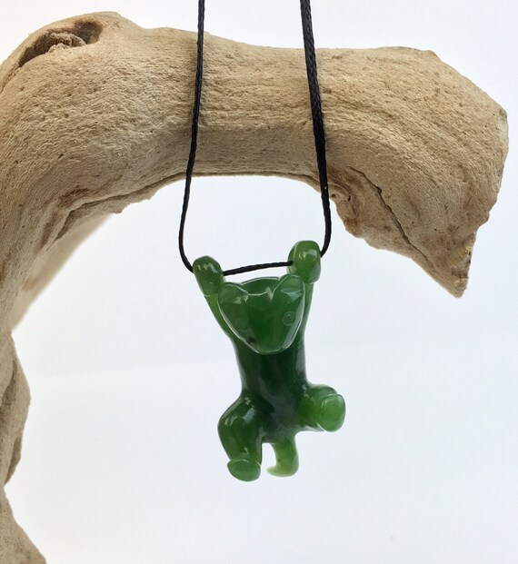 Canadian Jade Cat Pendant 3190 Green Jade by JadeMineCanada