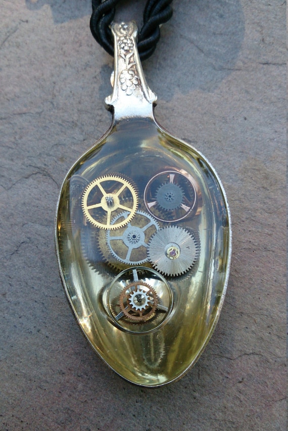 vintage EPNS teaspoon pendant by TimeTideArtWear steampunk buy now online