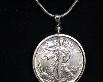 Walking Liberty Half Dollar Coin Necklace