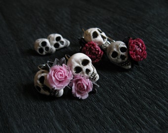 Skeleton jewelry Goth gift Bone jewelry Scull jewelry Biker jewelry Zombie jewelry Vampire earring Goth wedding jewelry Biker girl Goth girl