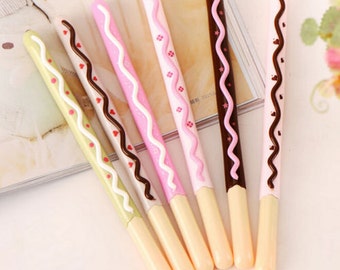 Chocolate Pocky Stick Pens / Kawaii Pens / Cute Pens / Gel Ink Pens / Cute School Supplies / Cute Gel Pens / Cute Stationery / Stationary