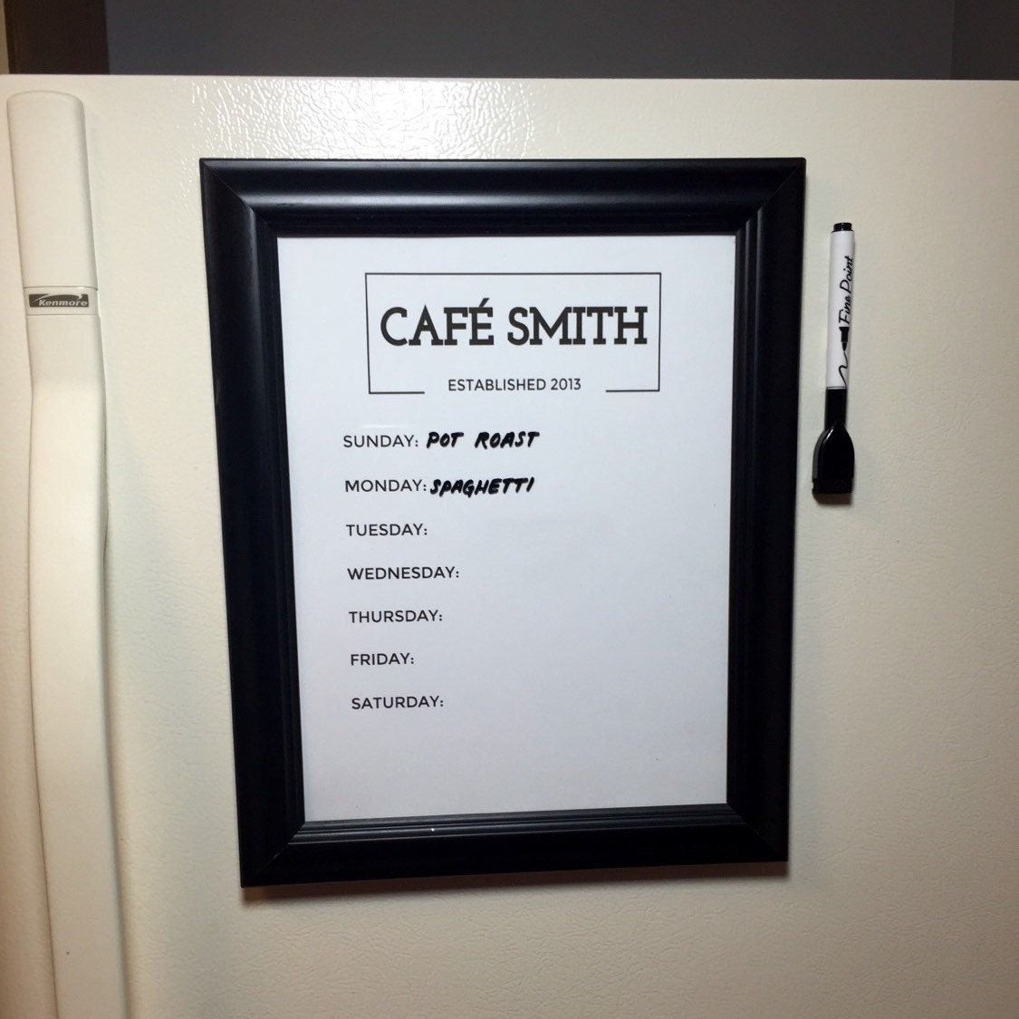 Personalized Dry Erase Menu Board Custom Menu Board