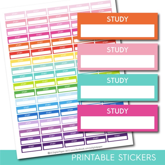 Download Study stickers Study planner stickers Printable study