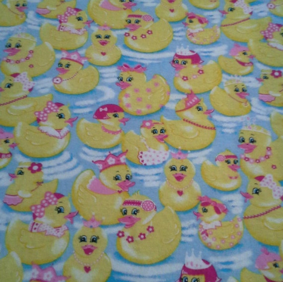 Rubber ducky flannel crib sheet ducks