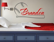 Baseball Name Wall Decal Boy- Baseball Personalized Decal- Boy Name Wall Decals- Sports