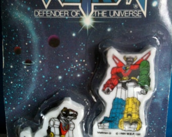 Voltron Defender Of The Universe: Erasers, Vintage 1984 Original In Package / Japanese Action Figures / Panosh Group / Voltron Lions
