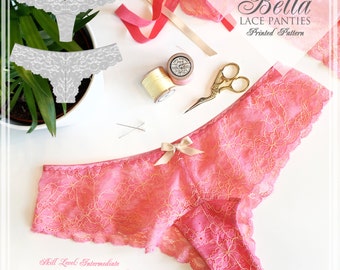 PRINTED Lingerie Sewing Pattern - Bella Lace Panties Sewing Pattern - from EVIE la LUVE