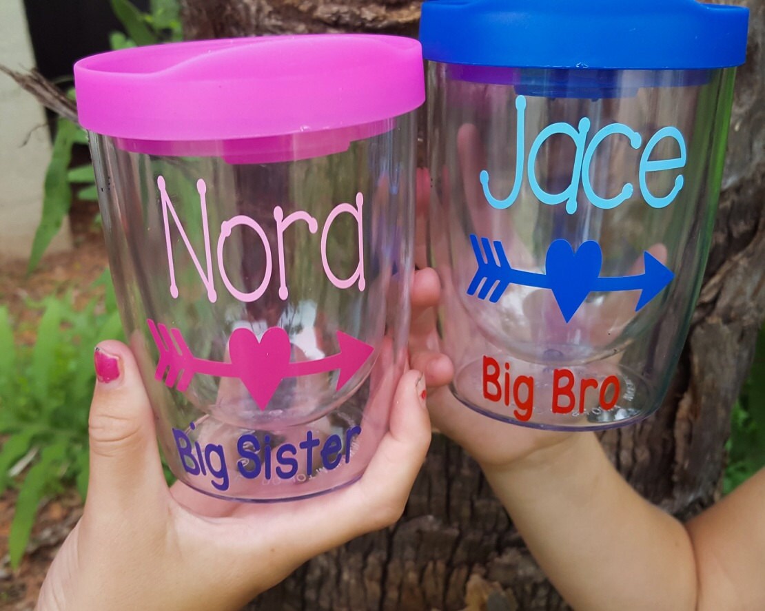 Personalized big sister cup Personalized big brother cup