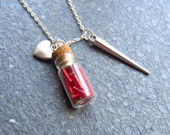 Blood vial necklace | Etsy