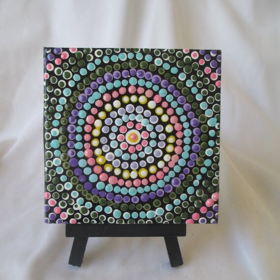 Acrylic painting Dot Art Dot painting original 4 by LindaSpangArt